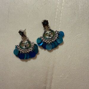 Elegant Silver and Blue Earrings